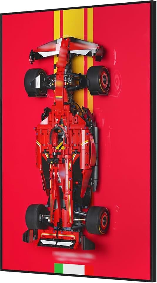 Wall Display Board for Lego Technic Ferrari 42207 Race Car – Premium Collector Frame with Gradient Finish | Showcase Your Build as Modern Wall Art | Gift for Car Fans & Builders (Board Only)