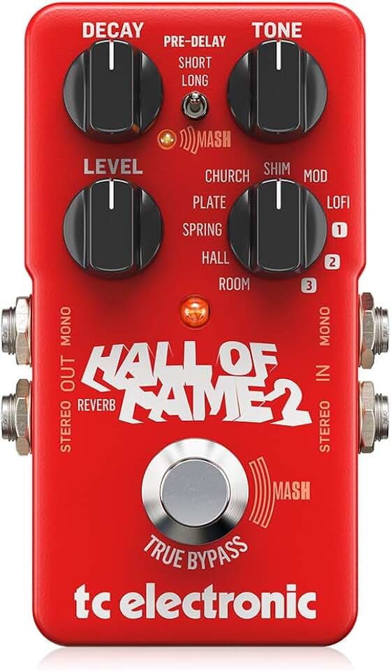 TC Electronic Hall of Fame 2 Reverb Kultiges Reverb-Pedal mit bahnbrechendem MASH-Fußschalter und Shimmer-Effekt
