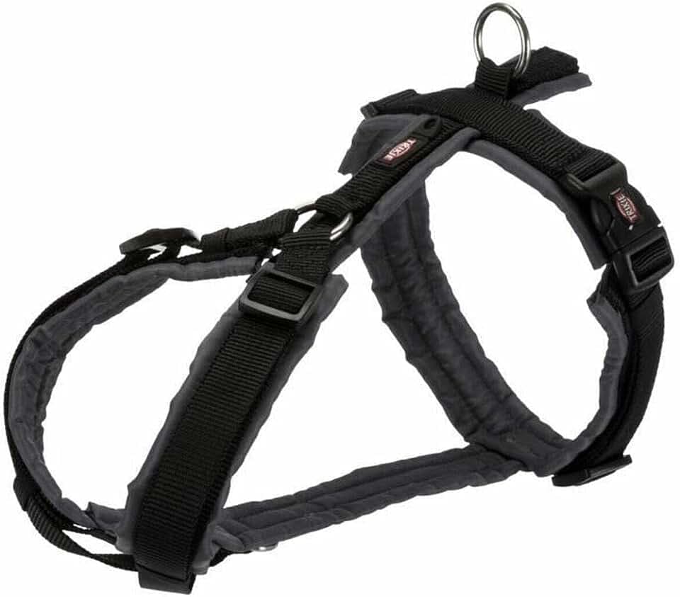 TRIXIE Premium Trekking Geschirr, S–M: 44–53 cm/20 mm, schwarz/Grafit