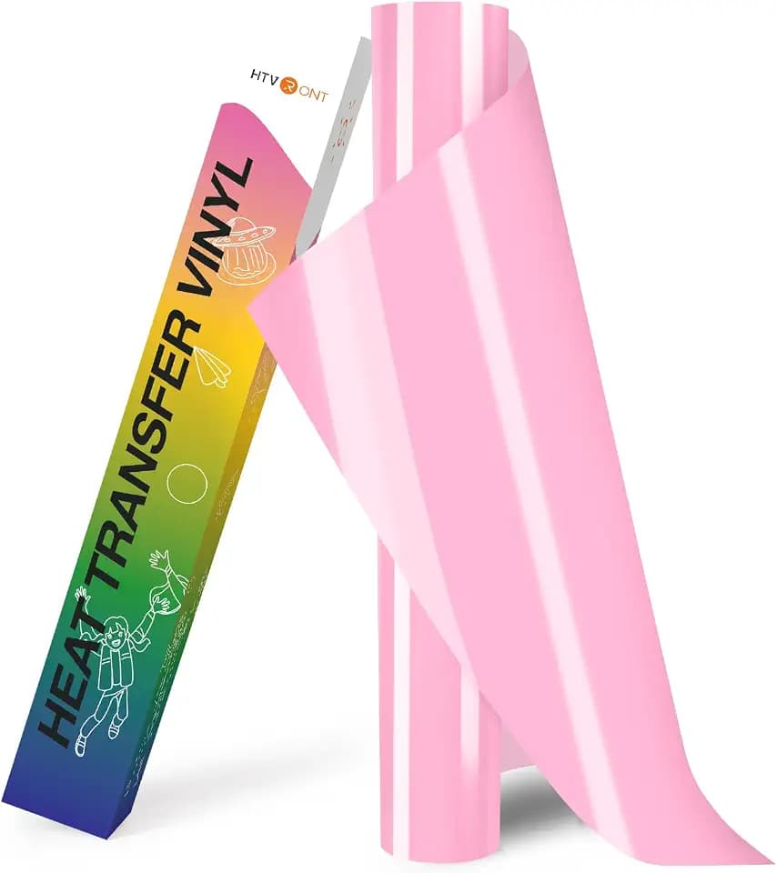 HTVRONT HTV Heat Transfer Vinyl - 12" x 8ft Baby Pink HTV Vinyl for Shirts
