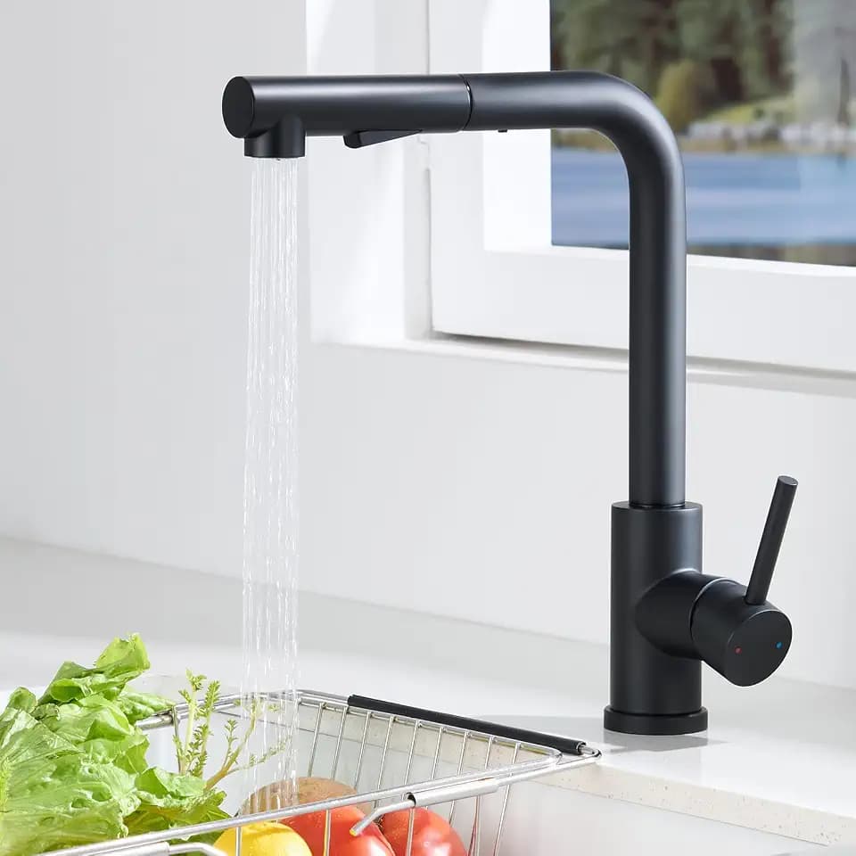 Wasserhahn Küche Schwarz, Küchenarmatur mit Brause Ausziehbar