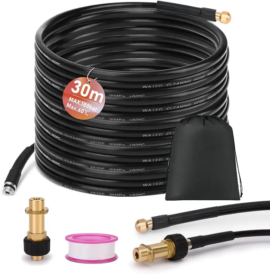 30M Rohrreinigungsschlauch Geeignet für karcher K2 K3 K4 K5 K6 K7, 180Bar