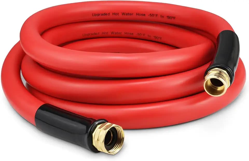 Garden Hose 15ft x 5/8” Hot/Cold Water Hose, -50°F to 190°F, Red