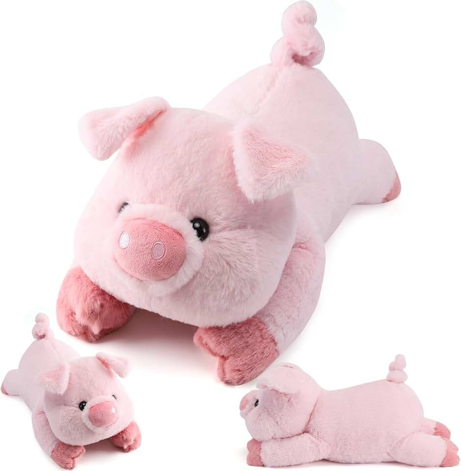 gnomantic Pig Weighted Stuffed Animals, Plush Pillow for Kids