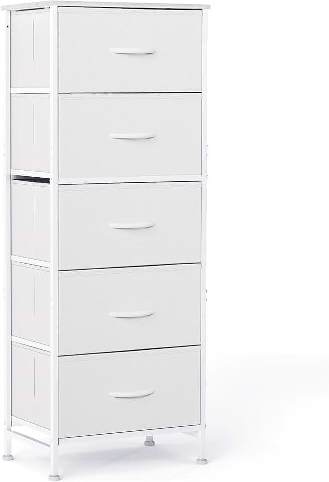 DUMOS 5 Drawer Dresser for Bedroom, Storage Chest of Drawers Cabinet Unit