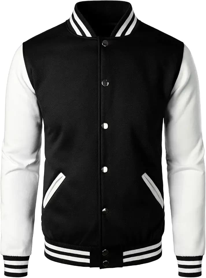 HOOD CREW Man’s Varsity Jacket Cotton Blend Letterman Jackets