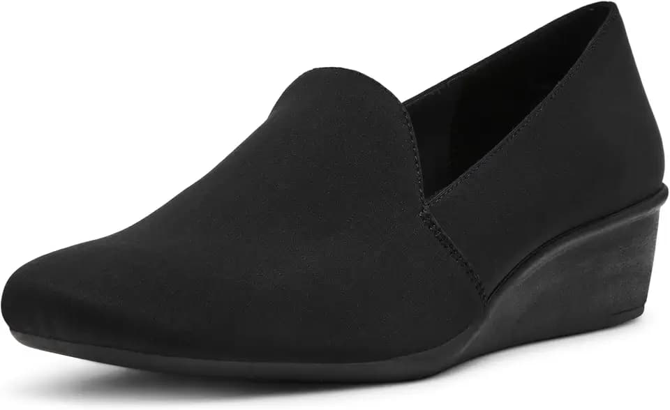 Anne Klein Women's Wedge Pump Wendell, Closed Toe Comfortable Slip-On Business Casual Office Heel