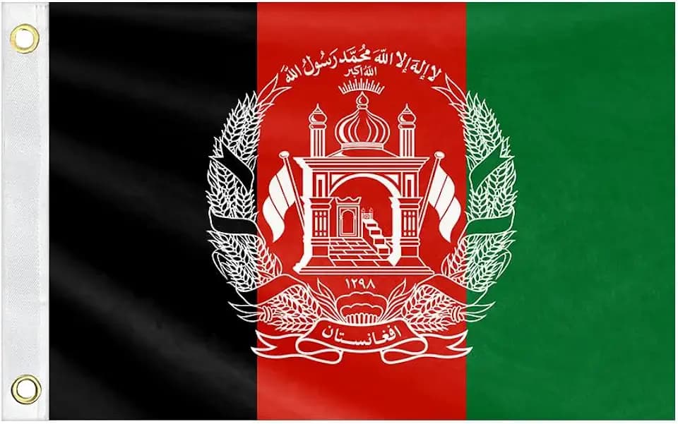 Double Sided Afghanistan Boat Flag 12x18IN Afghans Marine Small Flag Bright Colors Fade Proof Nylon Truck Motorcycle Banner with 2 Brass Grommets Outside