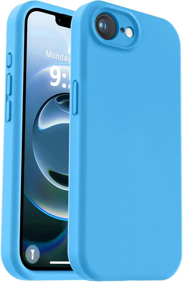 Vooii Compatible with iPhone 17e Case and for iPhone 16e Case, Liquid Silicone Upgrade [Camera Protection] [Soft Anti-Scratch Microfiber Lining] Shockproof Phone Case for iPhone 17e/16e 6.1" - Blue