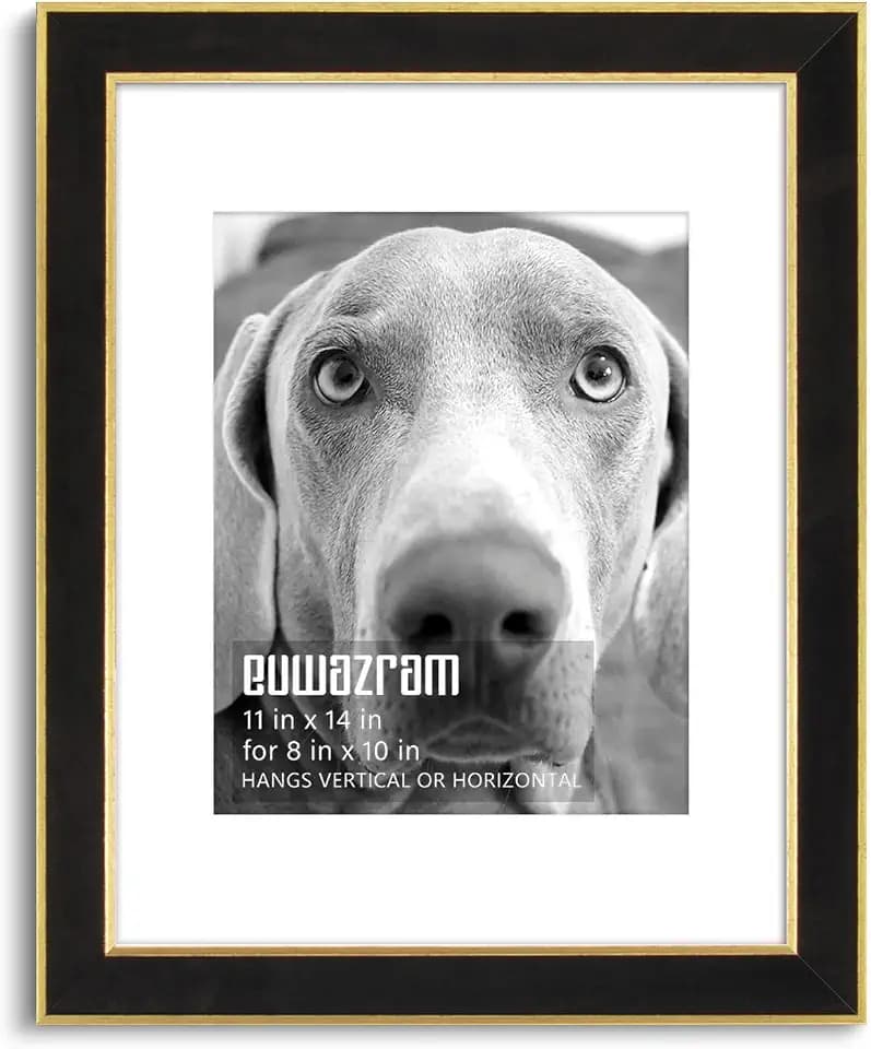 11x14 Poster Frame with Mat for 8x10, Suede Black