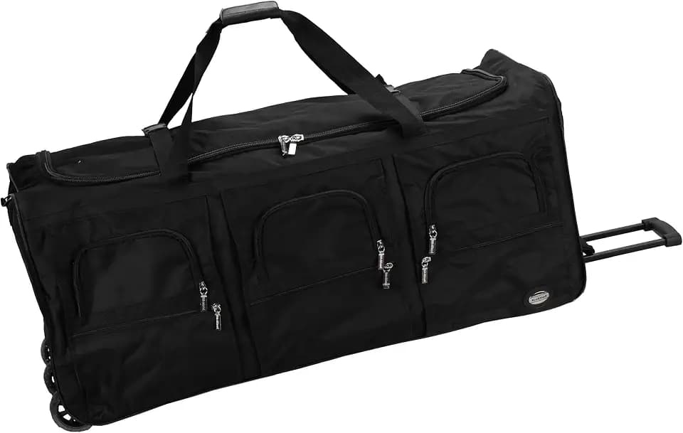 Rockland Rolling Duffel Bag, Black, 22"