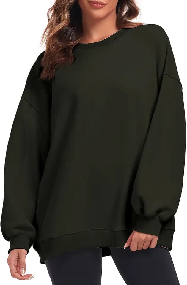 Oversized Sweatshirt for Women Crew Neck Fleece Sweatshirt Casual Long Sleeve Pullover Tops Trendy Clothes
