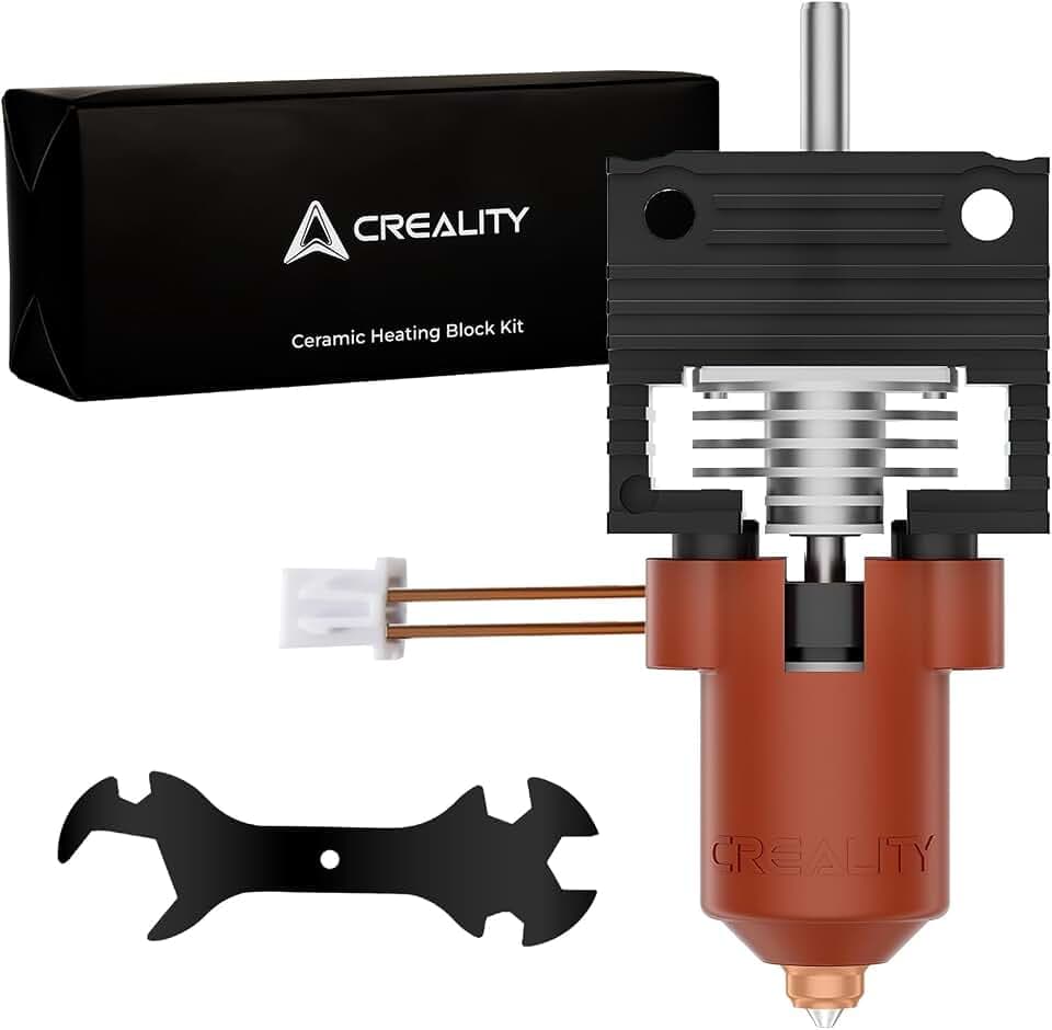 Offiziell Creality K1/K1 Max/K1C Hotend-Upgrade-Kit K1-Serie Keramik-Heizblock-Kit 3D-Drucker-Hotend mit integrierter Schnellwechseldüse unterstützt 300 °C Hochtemperatur, 600 mm/s Hochgeschwindigkeit