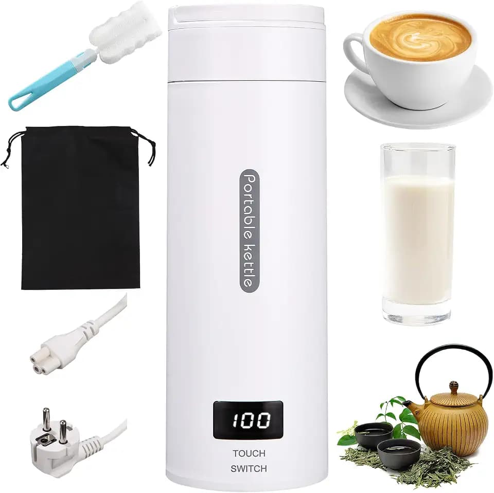 380ML Kleiner Tragbarer Wasserkocher, Mini Elektrische Wassertasse