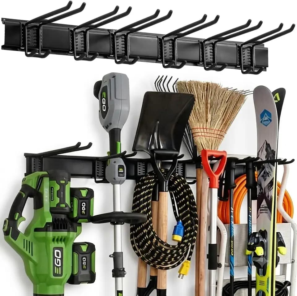 Aking Ace 48 Inch Garage Tool Organizer, Wall Mount 3 Racks 6 Hooks Storage