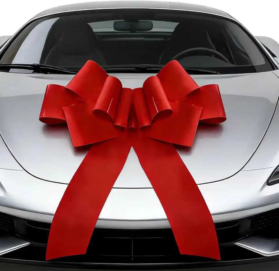 OPSFALCON 30 Inch Big Car Bow, Big Bow for Car, Giant Bow for Car, Present, Large Gift Wrapping Decoration, Cars Decor, Birthday, Christmas, Wedding, Party, Festival Decor (Red, 30 inch)