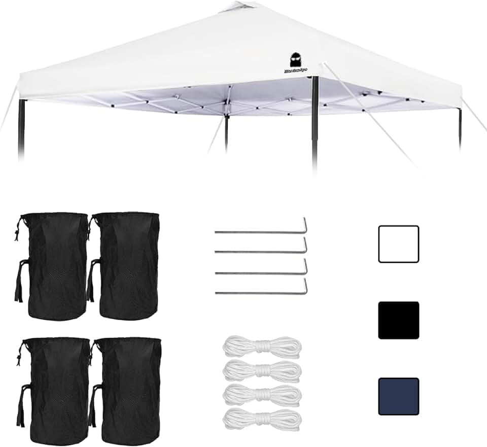 Canopy Replacement Top Cover, Sunshade Top Covers for Pop Up 10x10 Canopy Gazebos Tent, Canopy Tent Cover with Vent Ropes, Windproof Drawstring (White, 100"x100" (Top Only))