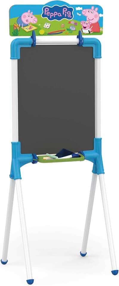 Chicos - Tafel Peppa Pig“ 2-in-1 | Geeignet für Filzstifte und Kreide | Mit Metallstaffelei. Inklusive 10 Kreiden, abwischbarem Filzstift und Tuch | Ab 3 Jahren (53035)