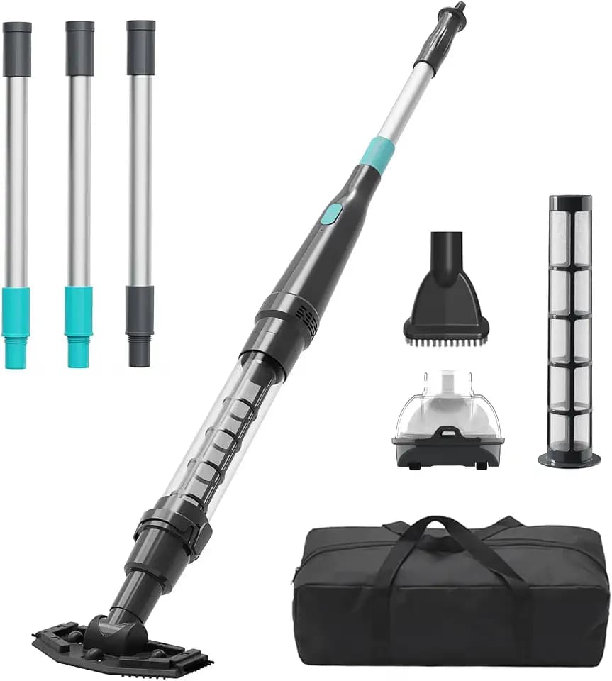 Handheld Pool Vacuum Cleans Hot Tubs with Storage Bag, Lilac