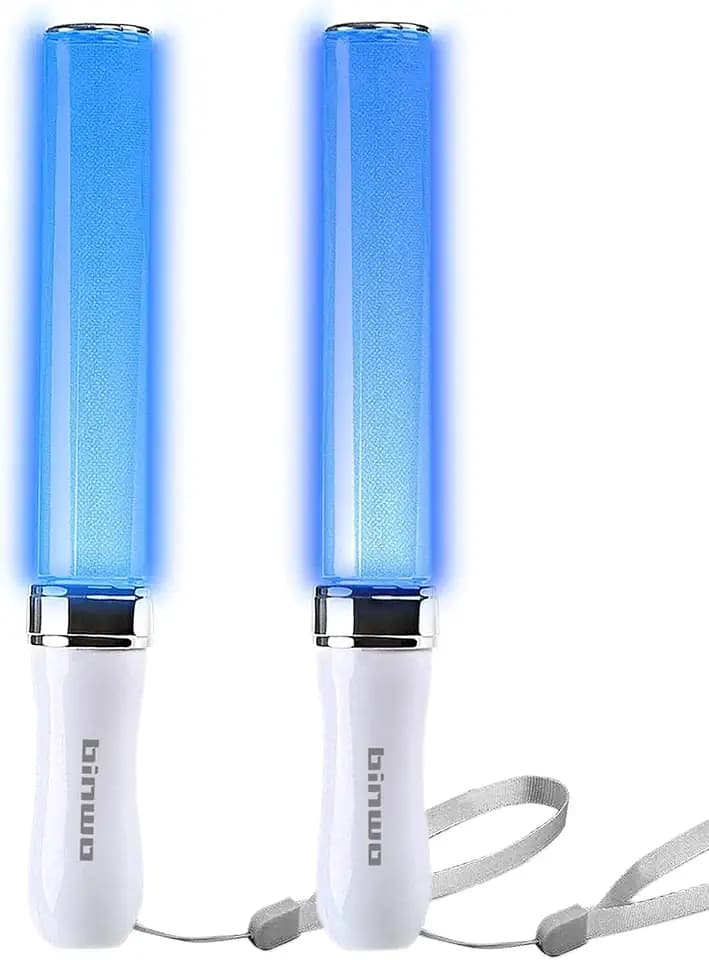 Reusable LED Glow Sticks(2Pack) with 15 Multicolor, Manual and Automatic Mode, Equipped with AAA Battery Powered LED Sticks, Concert Glowsticks, Raves, Emergency, (15+ Years Old)