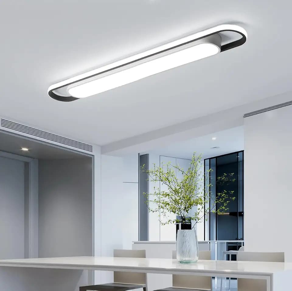 4Ft Modern Hallway Ceiling Lights, 6500K Acrylic Linear Ceiling Lamp,65W Metal LED Ceiling Light Fixture,Kitchen Dining Living Room Laundry, Garage Cloakroom Lighting (48Inch)