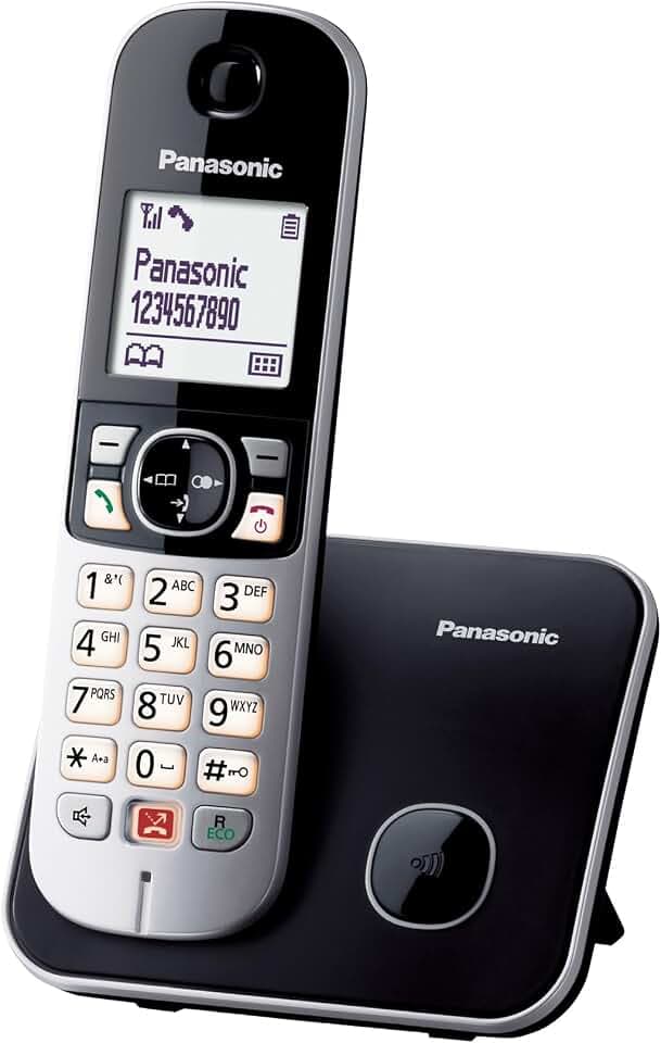 Panasonic KX-TG6851GB Schnurlostelefon (Bis zu 1.000 Telefonnummern sperren, übersichtliche Schriftgröße, lauter Hörer, Voll-Duplex Freisprechen) schwarz-Silber