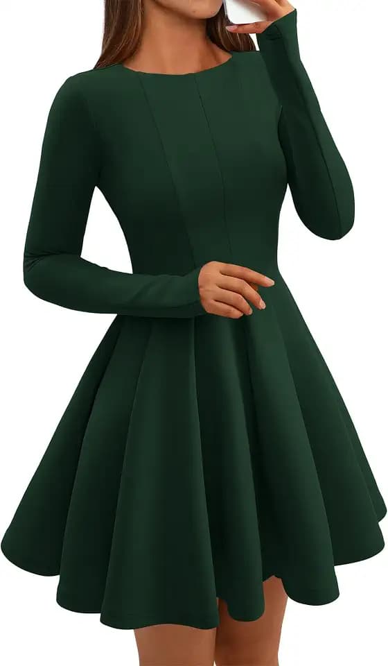 BTFBM Long Sleeve A Line Mini Dresses for Women