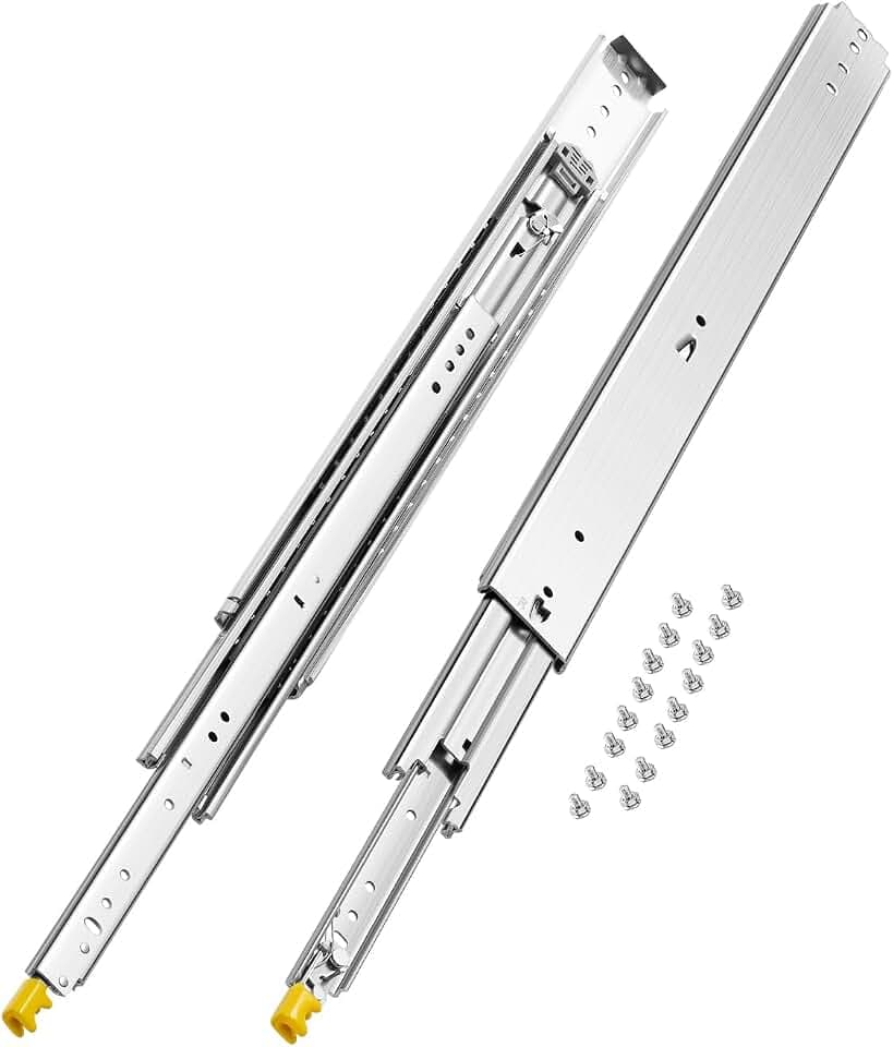 VEVOR 1 Paar Schubladenschienen mit Vollauszug 711 mm, 226 kg Tragkraft, Schubladenführungen, Kugellager mit Sperre, seitlich montierte Teleskopschienen, ideal für Schränke, Industrieschubladen