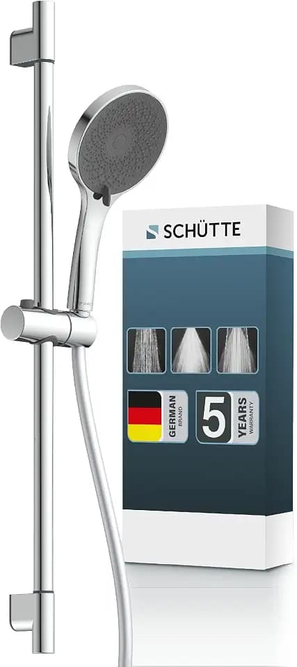 Schütte 64291 Capri Duschstange und Handbrause | Duschbrause mit 3-Fach verstellbarem Duschkopf | Brauseset mit Duschsäule | Duschkopf mit Schlauch und Halterung | Regendusche Duschpaneel | Chrom