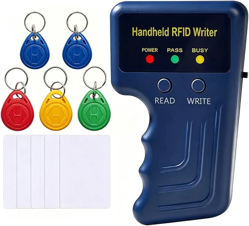Handheld 125khz RFID Reader Writer,AWID and HID Copier with 10 T5577 Keyfobs