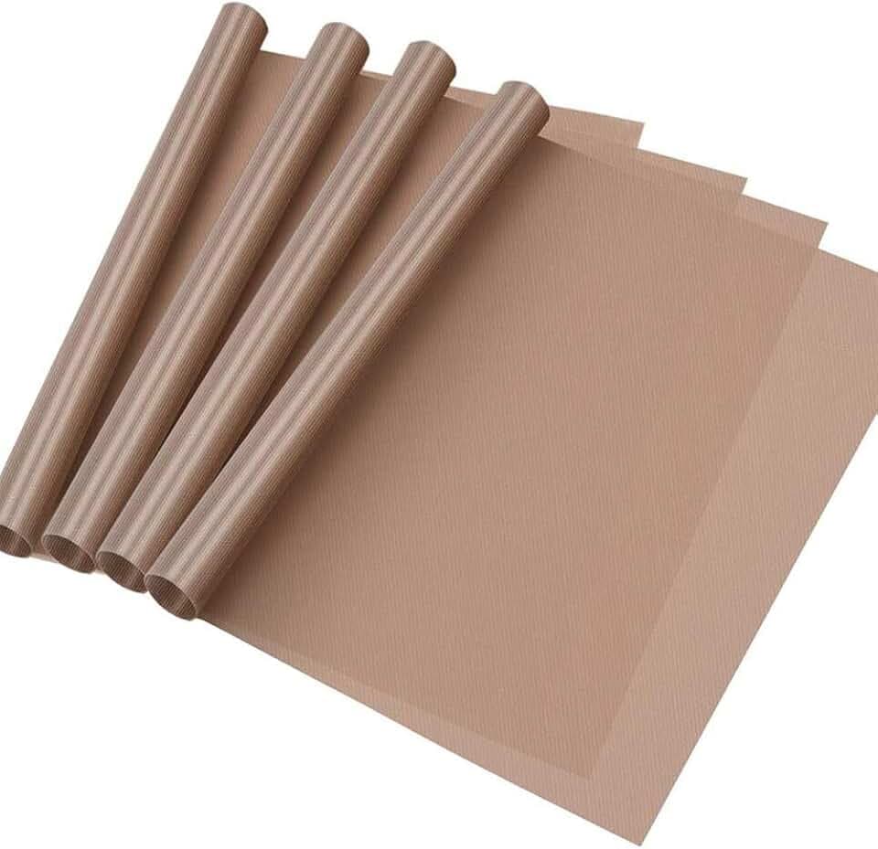Selizo 4 Pack Teflon Sheet for Heat Press, Non-Stick Craft Mat, Teflon Heat Transfer Press Sheet for T Shirt Press Machine (12" x 16")