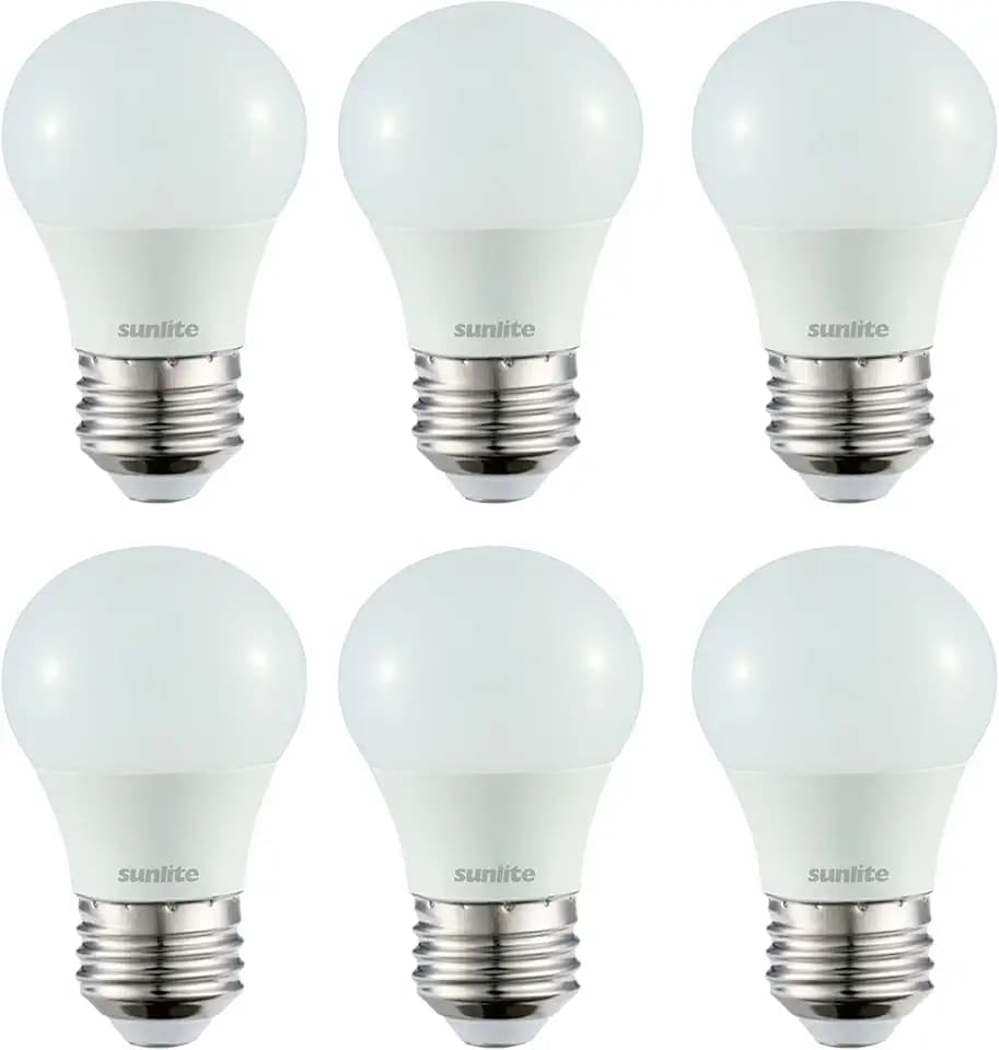 Sunlite LED A15 Refrigerator Light Bulb, 5.5 Watts (40W Equivalent), 450 Lumens, Medium Base (E26), Dimmable, Frosted Finish, UL Listed, 40K - Cool White, 6 Pack