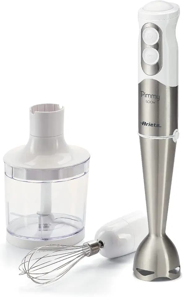 Ariete 886 Pimmy Stabmixer, 18/8 Edelstahl, 1 Liter, Acier Inoxydable/Blanc