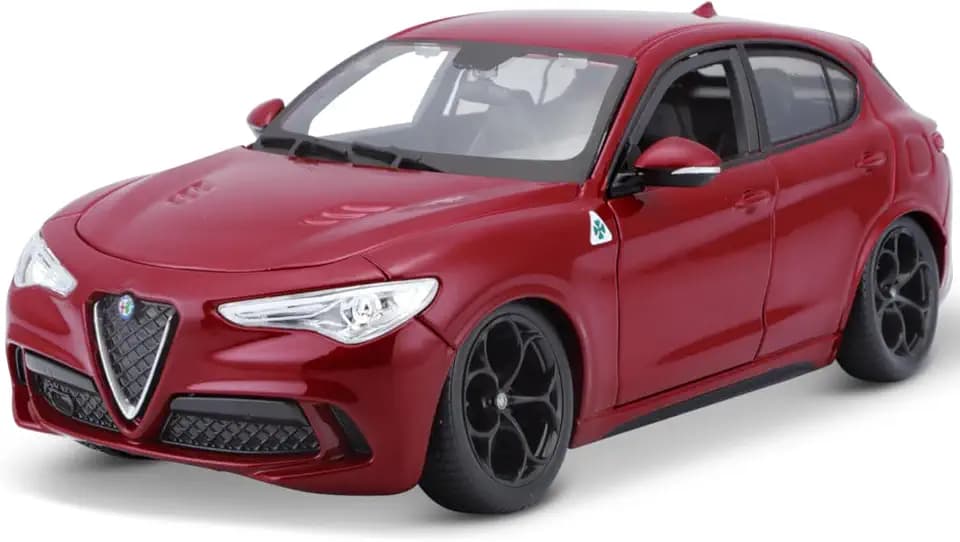 Bburago - Alfa Romeo Stelvio - Realistisches Automodell im Maßstab 1:24 (zufällige Auswahl aus den verfügbaren Farben), offizielle Alfa Romeo Lizenz, empfohlenes Alter 3+ Jahre