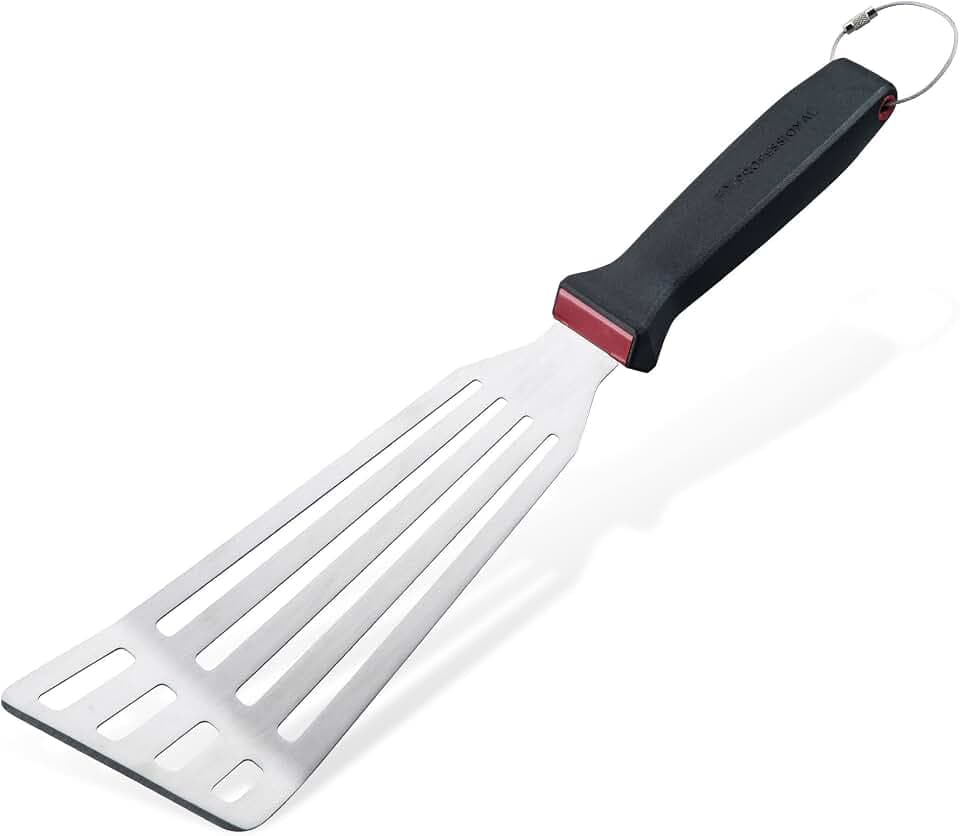 Bratenwender Presist Flexibler Schlitzwender – Edelstahl Spachtel zum Wenden und Servieren – Tolles Grill Zubehör – Grillspachtel ideal als Pfannenwender, Fischwender oder Grillwender