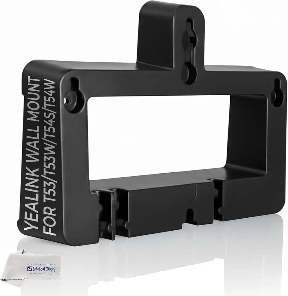 Yealink Wall Mount Bracket for T53 / T53W / T54 / T54W ONLY – Exact Fit, Secure Wall Install, Easy Install - Includes Global Teck Cloth