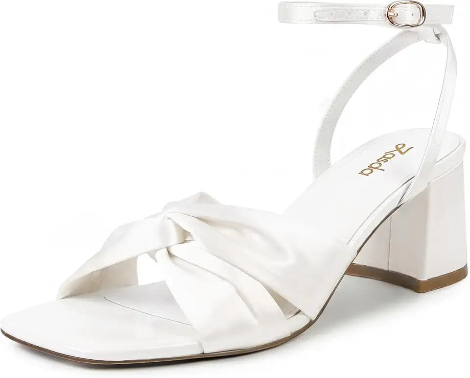 Block Heels for Womens Comfortable 2.75 Inch Wedding Shoes for Bride