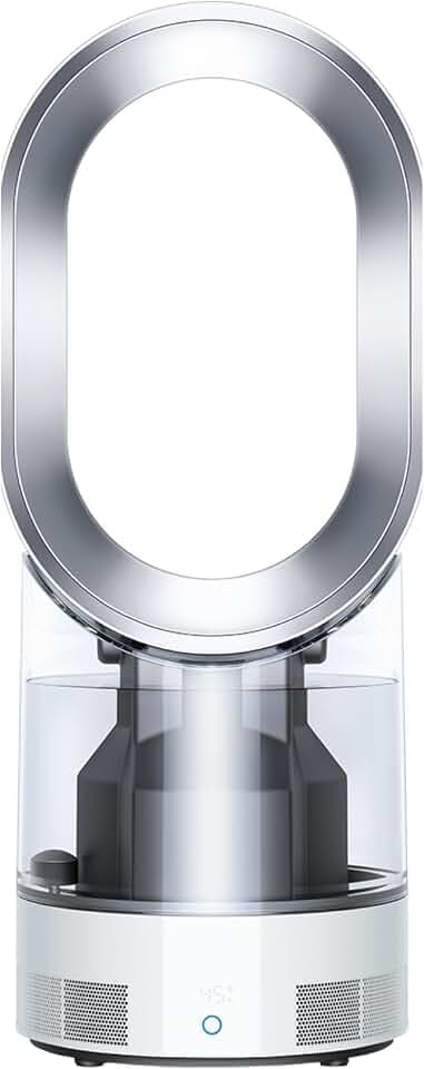Dyson AM10 Luftbefeuchter und Ventilator, Ultrafeine Kaltluft-Befeuchtung, Automatische Feuchtigkeitskontrolle, Weiß/Silber
