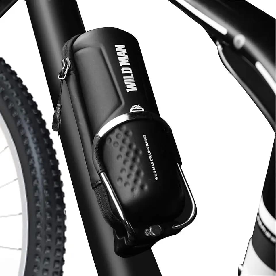 Fahrrad Flaschenhalter Werkzeugtasche, Regenfeste PU Fahrradtasche für Vorderbalken, Mountainbike-Reparaturset Outdoor-Zubehör, Schwarz