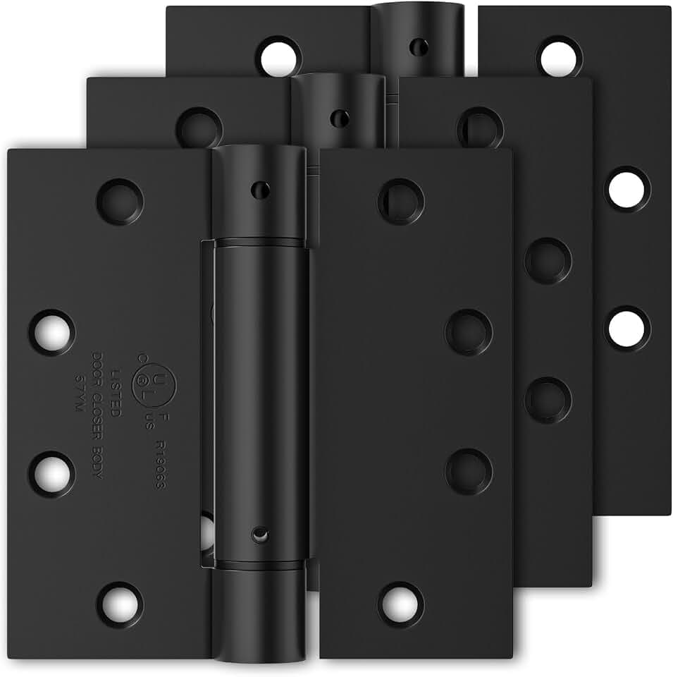 Luxbaro 3 Pack Self Closing Door Hinges, 4.5 Inch Spring Loaded Hinges