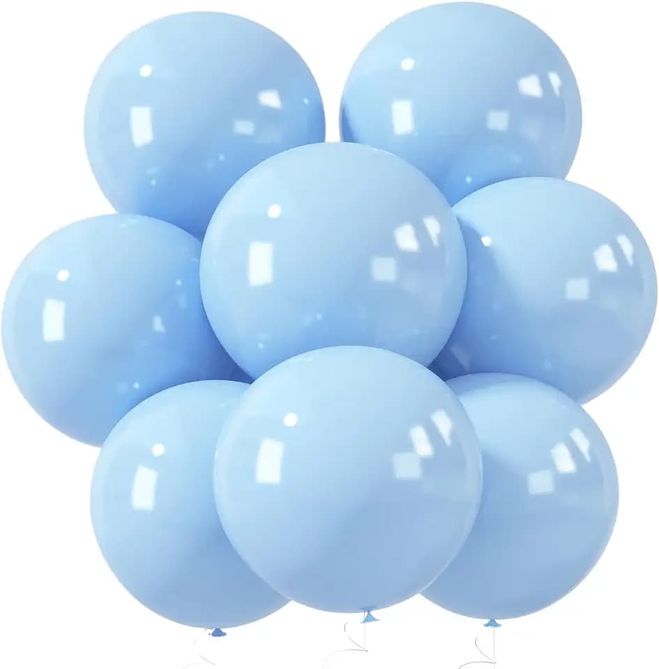 LOVESTOWN 18 Inch Light Blue Large Balloons, 15 PCS Baby Blue Big Latex