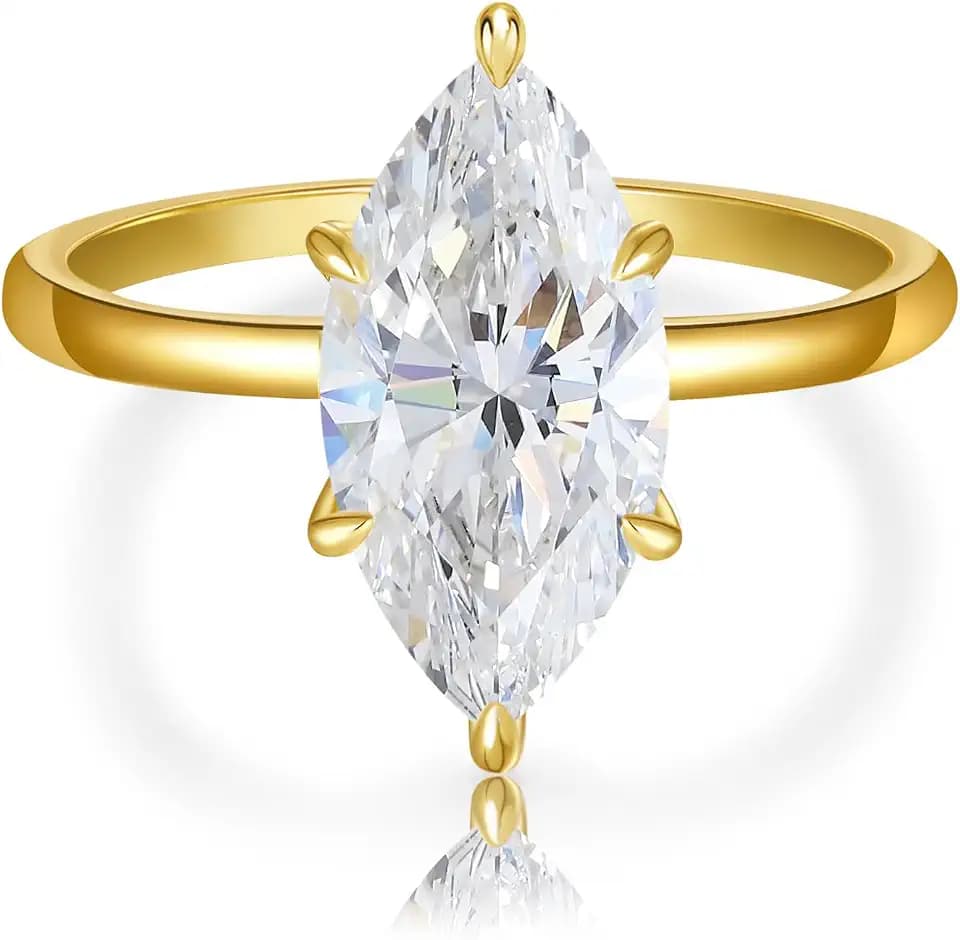 4CT Marquise Moissanite Engagement Ring for Women