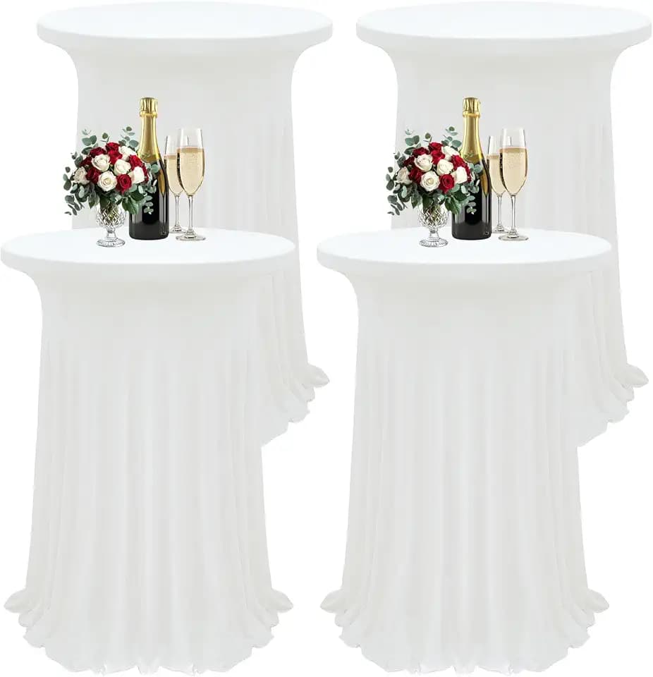 4Pack White Cocktail Table Covers 32"x 43" Cocktail Table Tablecloth