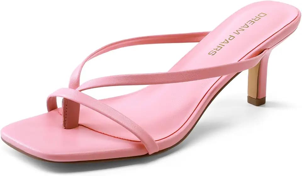 DREAM PAIRS Women's Flip-Flops Kitten Heels Sandals
