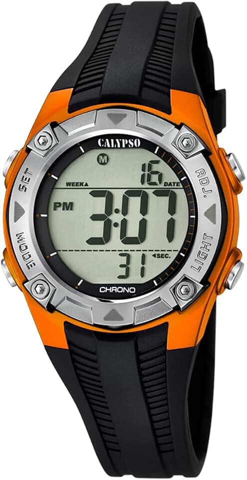 Calypso Uhr Digital Kinder Junge und Mädchen aus Kautschuk Schwarz