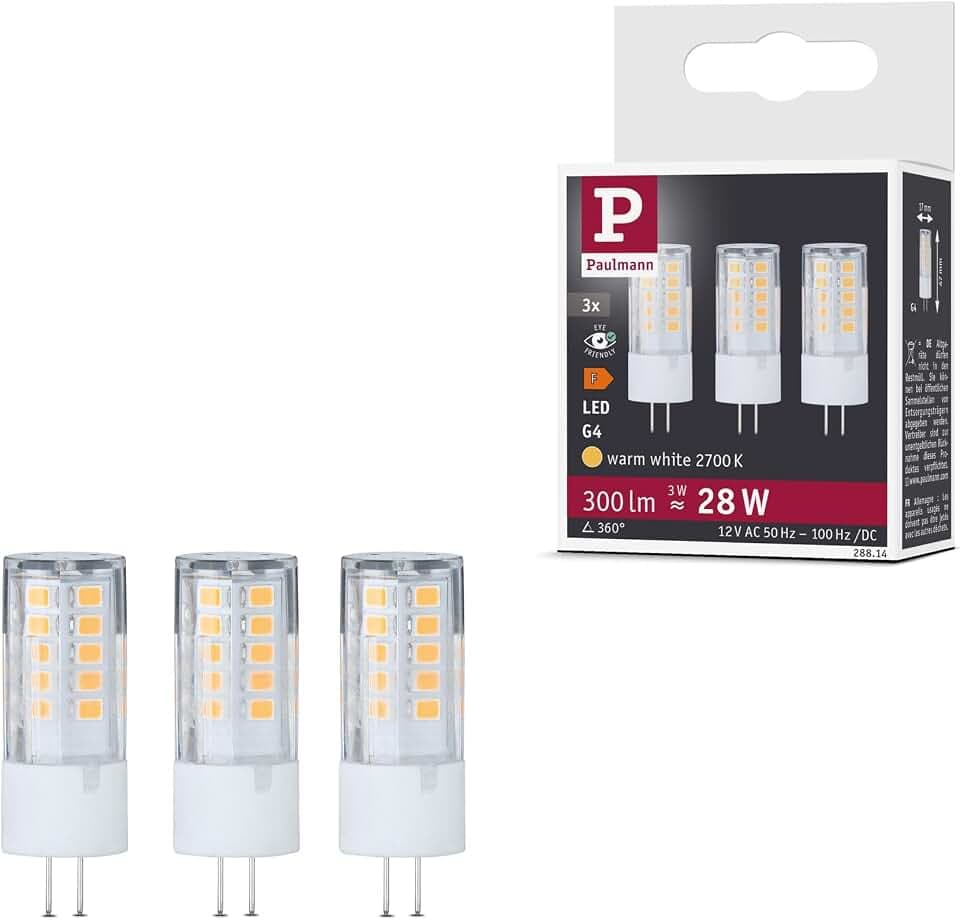 Paulmann 28814 LED Lampe Stiftsockel 300lm 3x3 Watt Beleuchtung Klar Birnen 2700 K G4