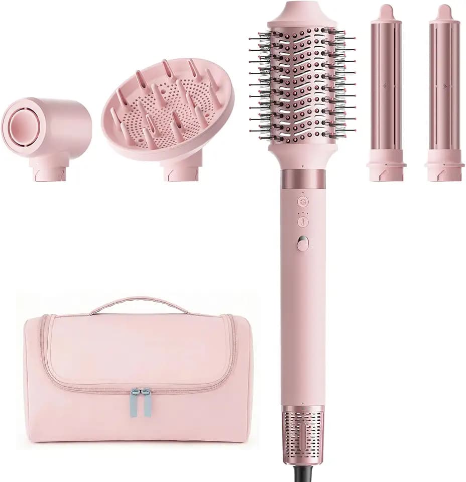 MESCOMB 5 in 1 High-Speed Hot Air Styler - Professional Frizz-Free Hair Dryer Brush, Fast Drying Hair Dryer with Diffuser, No Heat Damage Air Styler Wrap - Curl, Volumize