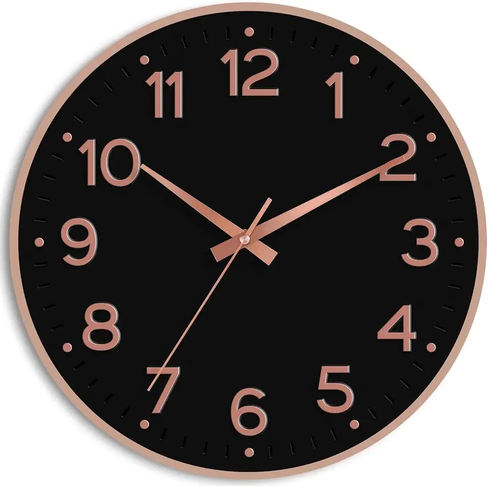 Roymnie 12 Inch Wall Clock Battery Operated Silent Non Ticking Analog