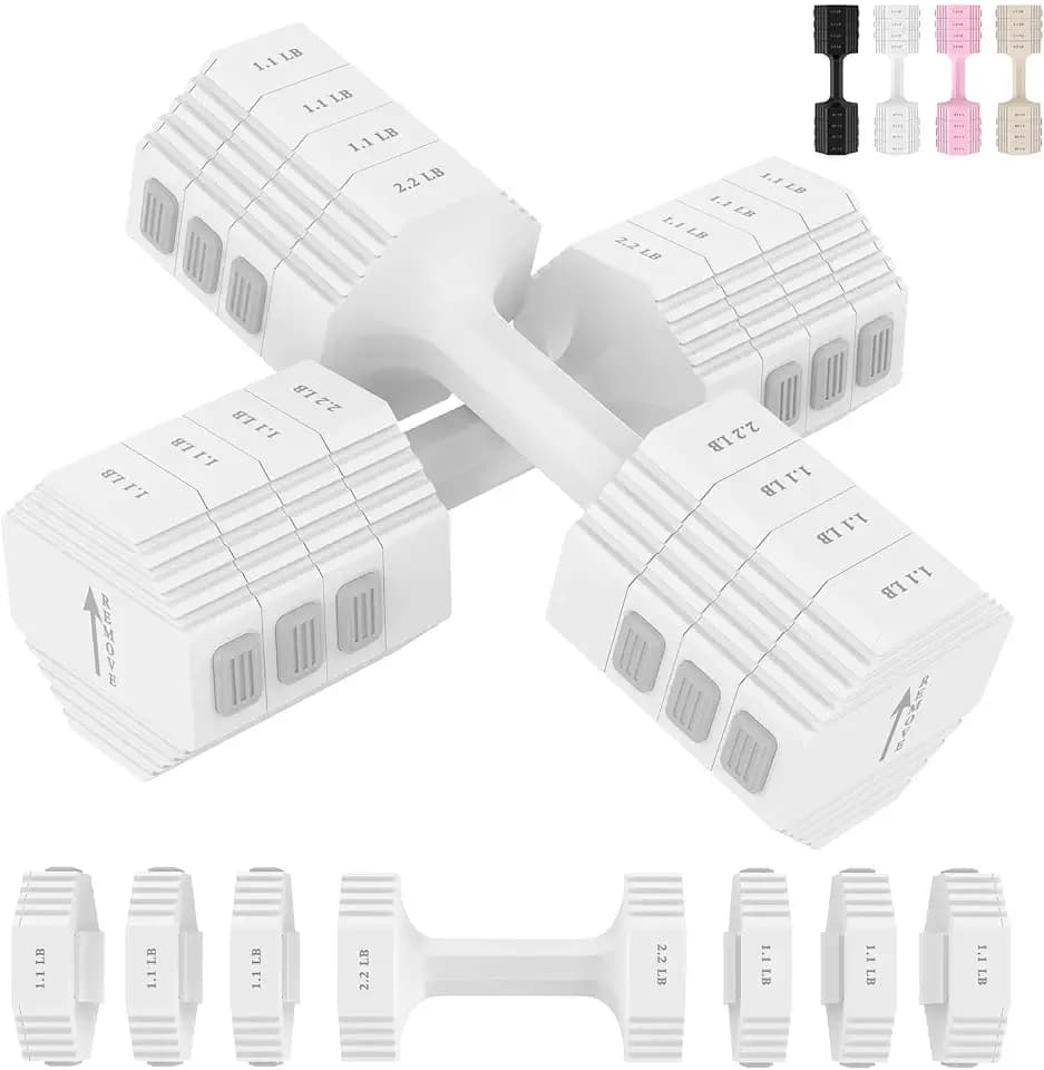 22LBS Adjustable Dumbbell Set with 4 Weights Levels for Women Men