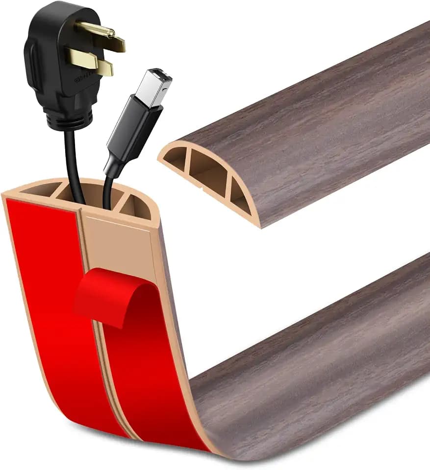 LSGCQ Floor Cord Cover Self Adhesive Cord Hider Floor Cable Management